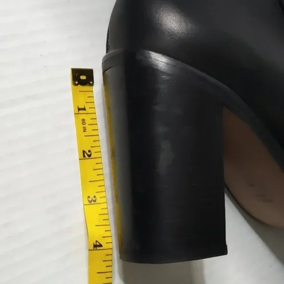 L'Intervalle Black Leather Strap Studded Heeled Boots sz 40 - Picture 10 of 15